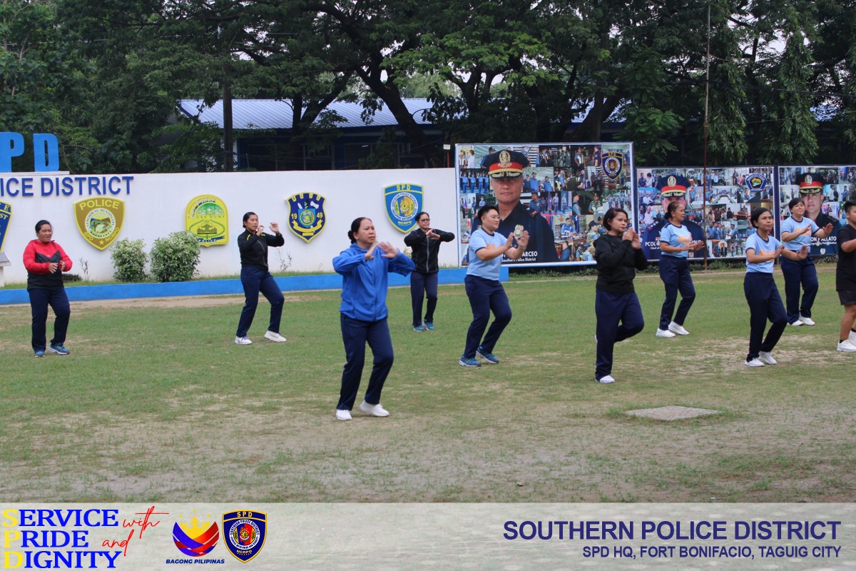 May be an image of 8 people and text that says 'P PD ICE DISTRICT POLICE ARCIO PCOLE S ERVICE wih PRIDE and IGNITY RAGONGPILIPINAS ILIPINAS RACONG SOUTHERN POLICE DISTRICT SPD FORT BONIFACIO, TAGUIG CITY'